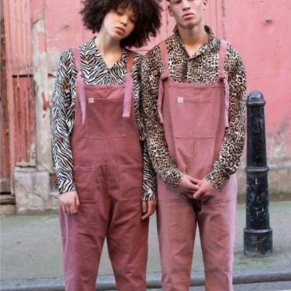 Lucy & Yak dungarees pink corduroy overalls